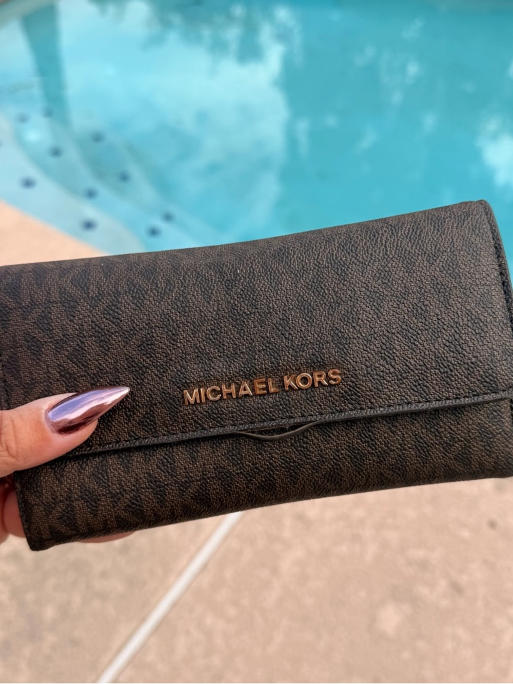 Michael Kors Tri-Fold Wallet with Red Interior